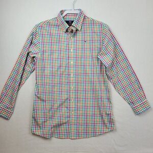Vineyard Vines Kids Whale Shirt Long Sleeve Plaid‎ Button Up Size L (16-18)